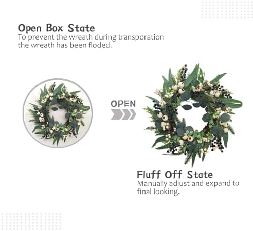 All Season Front Door Wreath 20 Inch - Farmhouse Decor