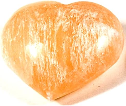 Orange Selenite Heart Gemstone Mineral Specimen