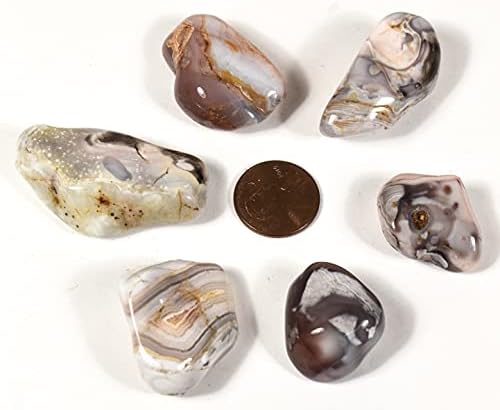 10pcs Pink Botswana Agate Tumbled Stones for Fountain Decor