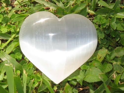Selenite Puffy Heart for Reiki and Stress Relief