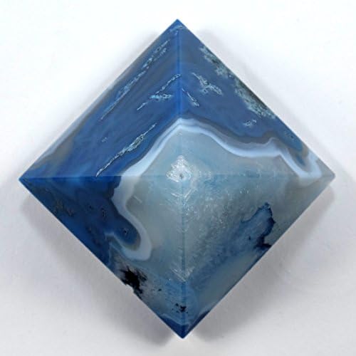 HQRP HC Set Rich Blue Agate Pyramid Clear Quartz Cabochon Decor Stones