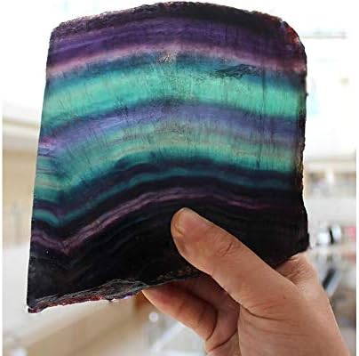 Rainbow Fluorite Slice Healing Crystal with Stand