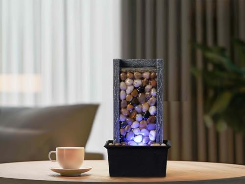 Kalona 106 Inch Indoor Waterfall Fountain with Colored LED Lights