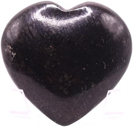 Pair 25 Inch Nuummite Heart Crystals with Stand