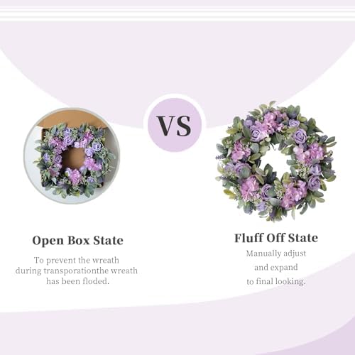 Artificial Spring Wreath 22 Inches Front Door Decor