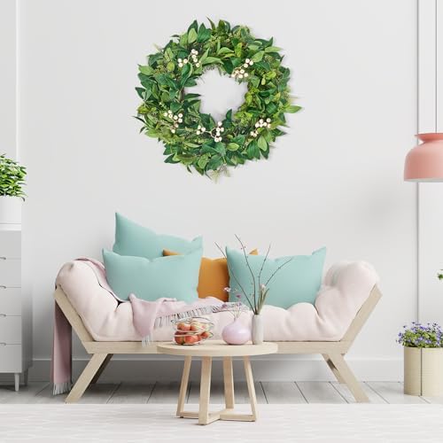 GENMOUS 24 Inch All Season Wreath for Front Door Decor