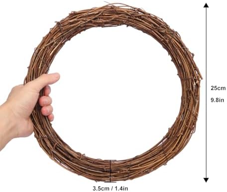 9 Pcs 10 Inch Natural Grapevine Wreath Set for DIY Crafts and Home Decor