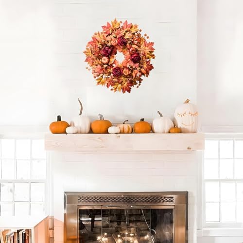 26 Inch Autumn Wreath for Front Door Decor