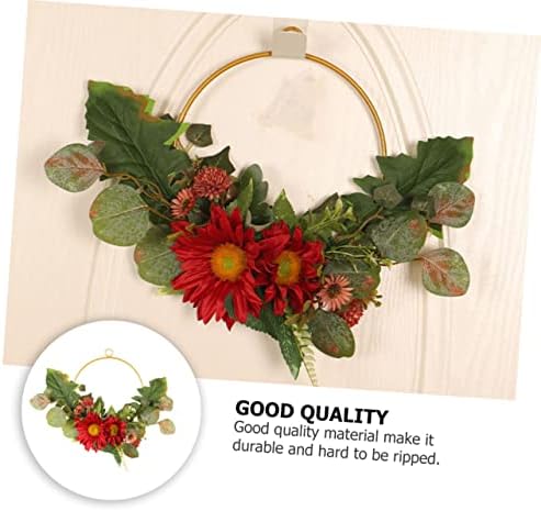 PRETYZOOM Artificial Sunflower Wreath for Thanksgiving Decor
