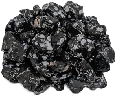 3 Lbs Rough Snowflake Obsidian Stones - 1 to 2 Inch Mixed Sizes