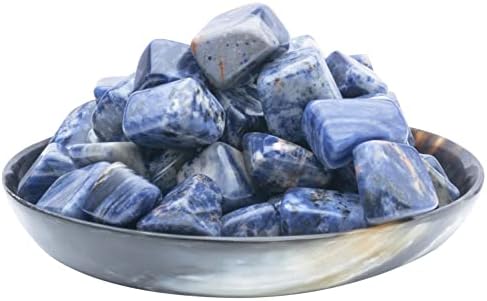 ZAICUS 1lb Tiger Eye and Sodalite Tumbled Stones for Decor and Jewelry