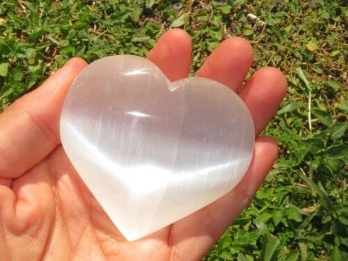 Selenite Puffy Heart for Reiki and Stress Relief