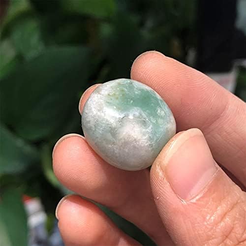 1pc Natural Green Sakura Agate Tumbled Stone Home Decor