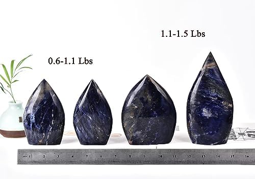 Blue-Veins Stone Healing Crystal Drop Shaped Quartz Wand Tower