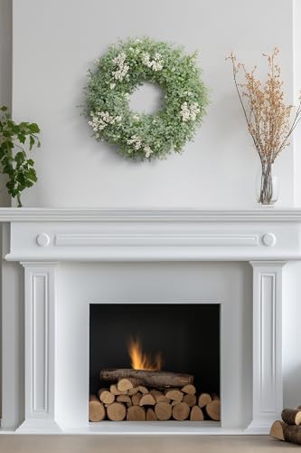 Realistic Greenery Wreath for Front Door - 197 Inch Artificial Eucalyptus Spring Decor