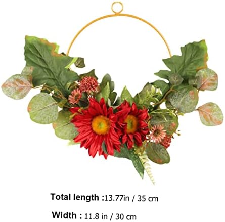 PRETYZOOM Artificial Sunflower Wreath for Thanksgiving Decor
