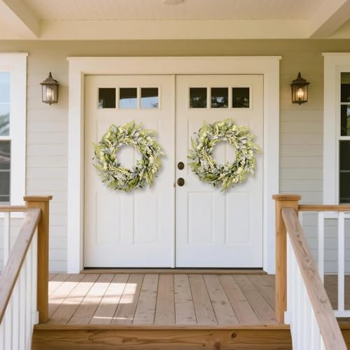 21 Inch Artificial Eucalyptus Wreath for Front Door