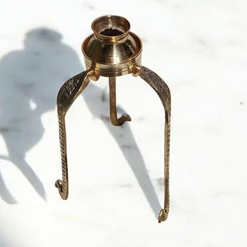 Brass Tripai Lota with White Marble Shivling for Pooja