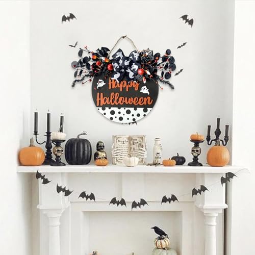 Idyllic 14 Inch Halloween Door Wreath Decor