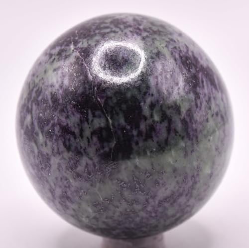 21 Inch Purple Kammererite Sphere with Green Inclusions - India Stand