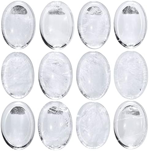 Oval Thumb Worry Stone Pack of 4 Rock Quartz for Anxiety Relief and Meditation