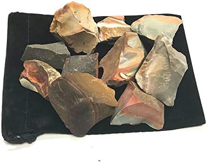 Natural Rough Desert Jasper Stones with Velvet Bag - 1 Pound