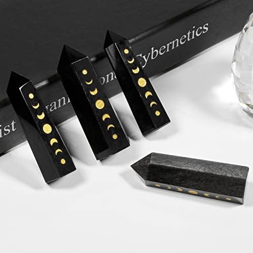 Rockcloud Moon Phase Crystal Wands for Meditation and Home Decor