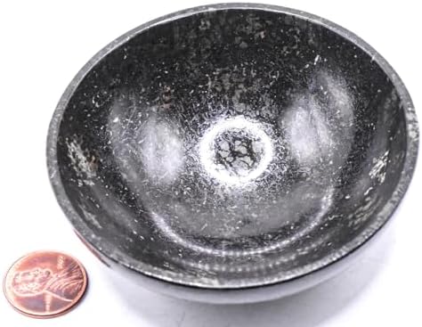 31 Inch Black Nuummite Carved Bowl Gemstone Collectible Dcor