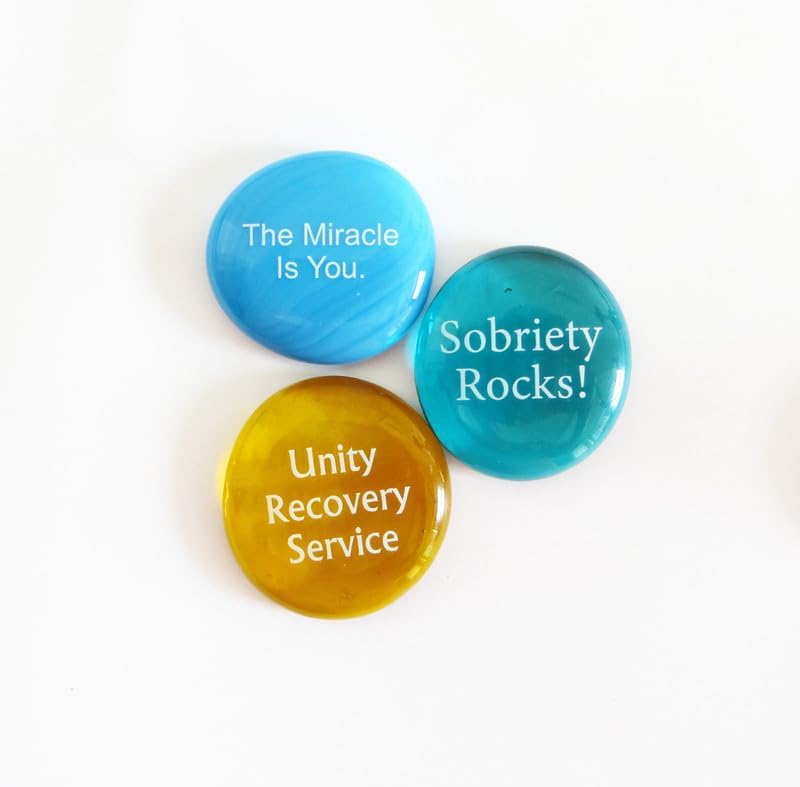 Lifeforce Glass Stones Recovery Sobriety Affirmation Assortment