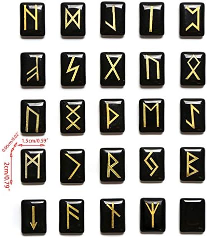 Lapis Lazuli Rune Stones Set with Ancient Lettering