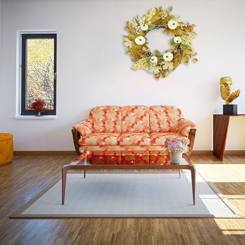 22 Inch Artificial Fall Wreath Autumn Door Decor