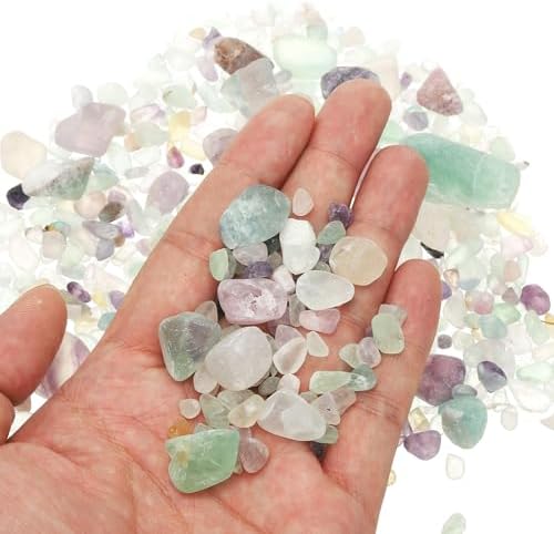 PATIKIL Crystal Tumbled Chips Stones 2 Sets Multicolor for Aquarium and Decor