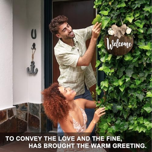 MayAvenue Welcome Wreath Front Door Decor Sign