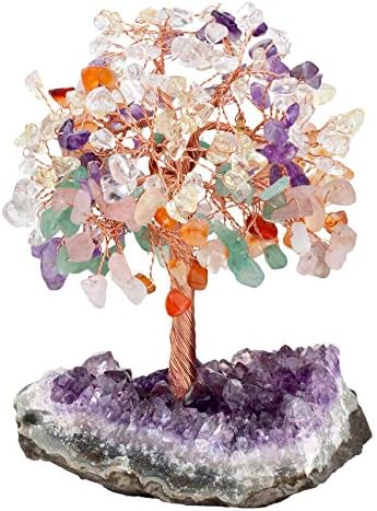 Mookaitedecor Bundle - 2 Items Natural Raw Crystals Chakra Crystal Tree