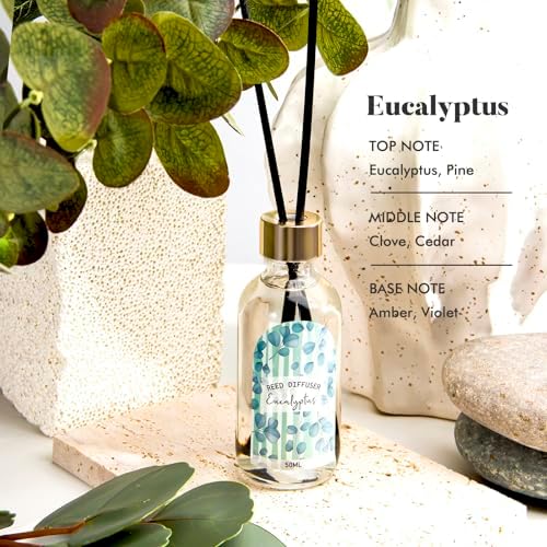 3 Pack Reed Diffuser Set Linen Eucalyptus Citrus Scented for Home Office Decor