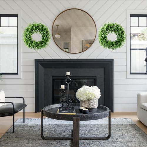20 Inch Preserved Boxwood Wreath for Front Door