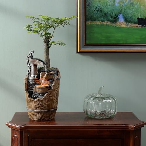 Tabletop Fountain with LED Lights for Relaxation and Air Purification