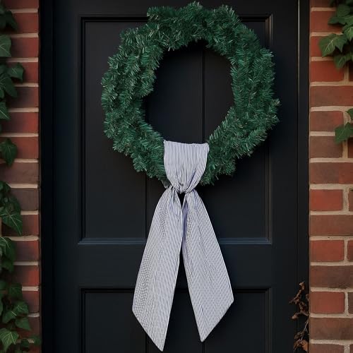 Black Striped Wreath Sash 512 Wide x 5433 Halloween Door Decor