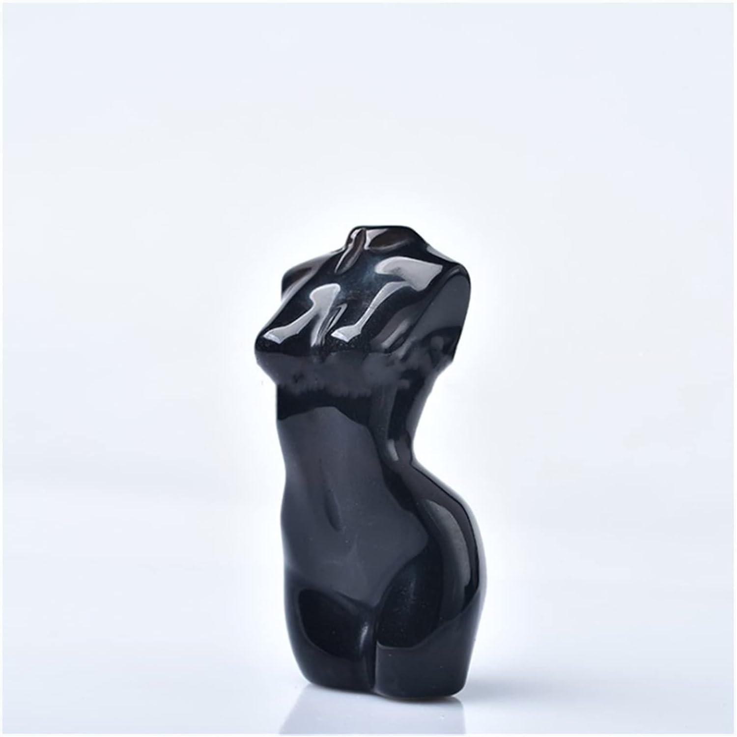 FIDEMM Natural Black Obsidian Healing Crystal Statue