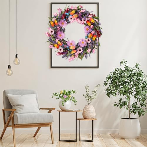 Lavender Wreath for Front Door - 18 Inch All Season Decor