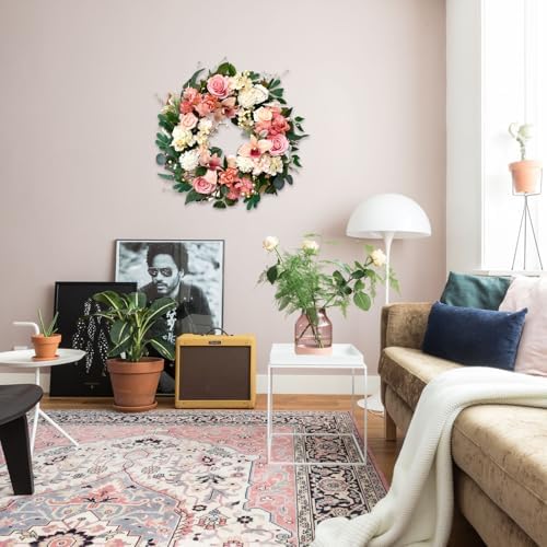 24 Inch Spring Flower Wreath for Front Door
