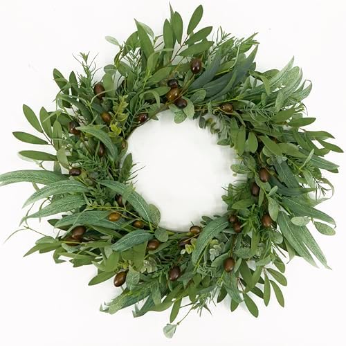 22 Inch Olive Wreath Front Door Decor