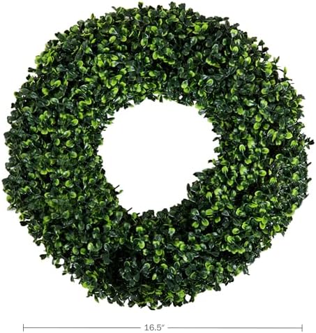 Boxwood Wreath 165 Inch UV Resistant All Season Decor