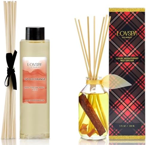 LOVSPA Spiced Cinnamon Orange Reed Diffuser Refill Bundle
