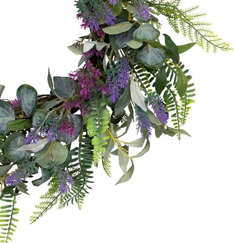 Northlight Lavender and Mixed Foliage Artificial Floral Wreath 22 Inch