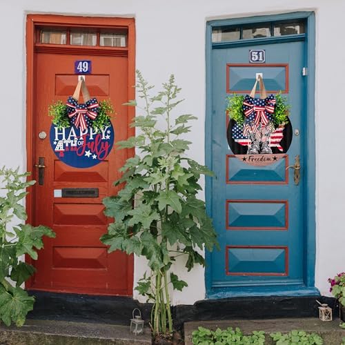 4th of July Patriotic Door Wreath Sign