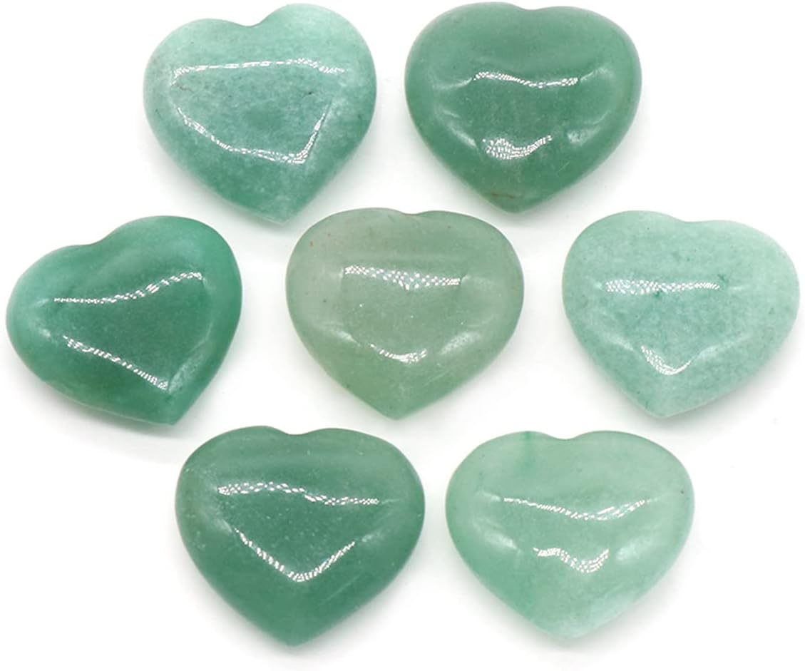 LE SKY 20 Pcs Natural Heart Shape Healing Crystal Agate Chakra Beads