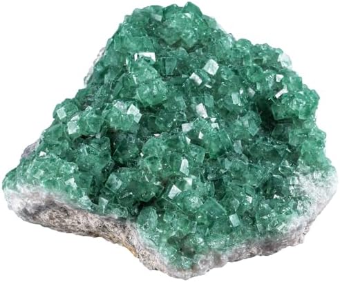 Rockcloud Natural Fluorite Crystal Geode Cluster for Meditation and Feng Shui