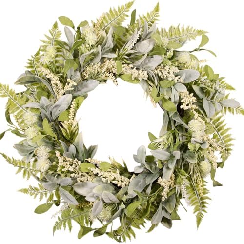 21 Inch Artificial Eucalyptus Wreath for Front Door