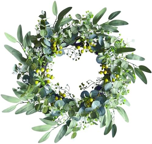 Eucalyptus Wreath for Front Door 20 Inches All Seasons